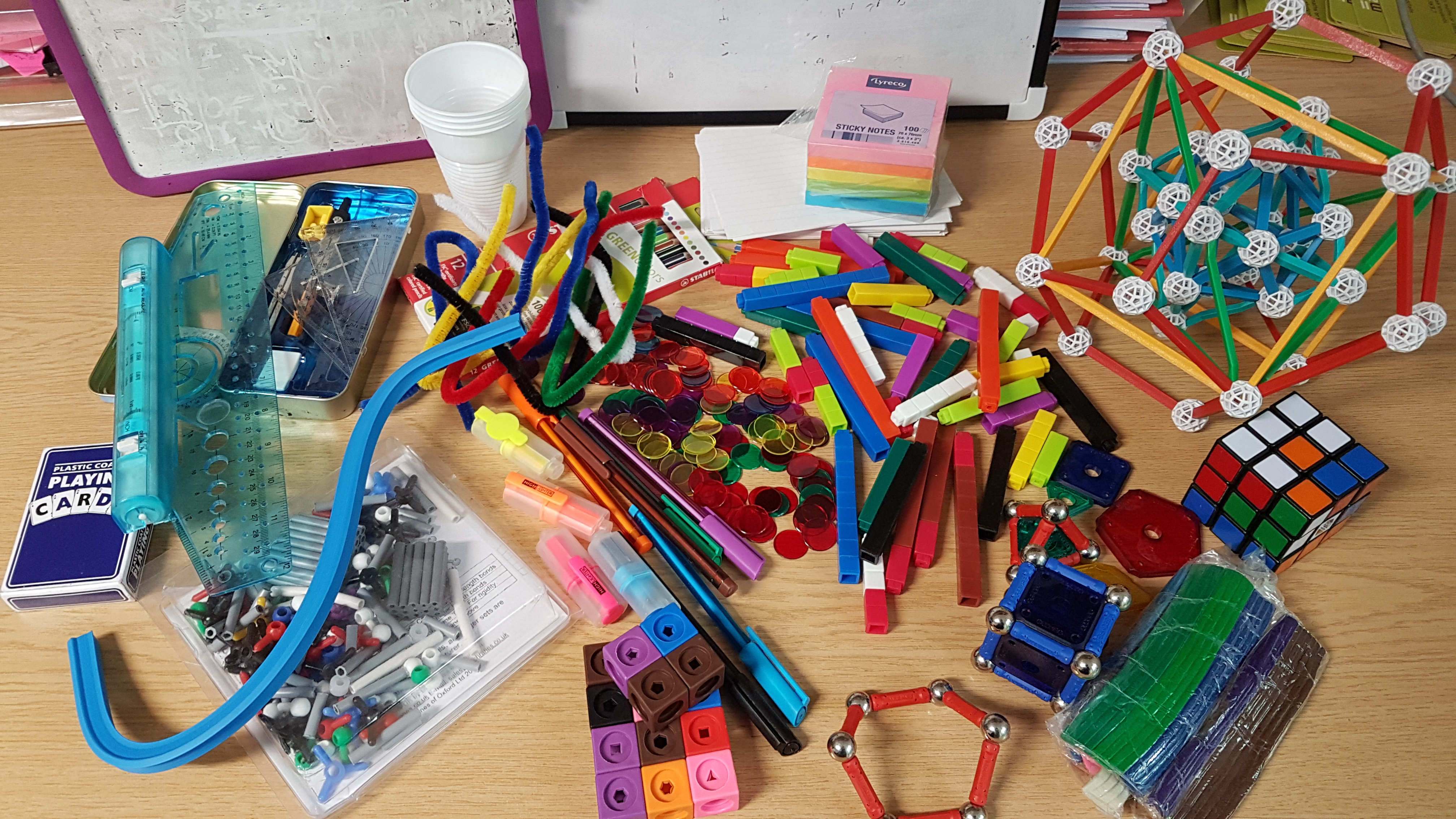 A collection of low technology manipulatives for maths support